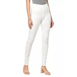 DG2 by Diane Gilman Super Stretch Knit Denim Lean Jean Ivory Sz 10 Petite NWT’s